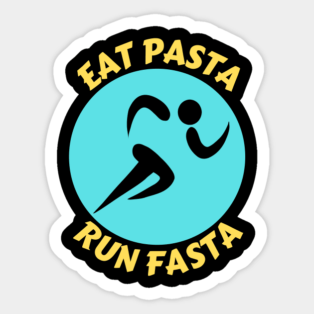 Eat Pasta Run Fasta | Runner Pun Sticker by Allthingspunny